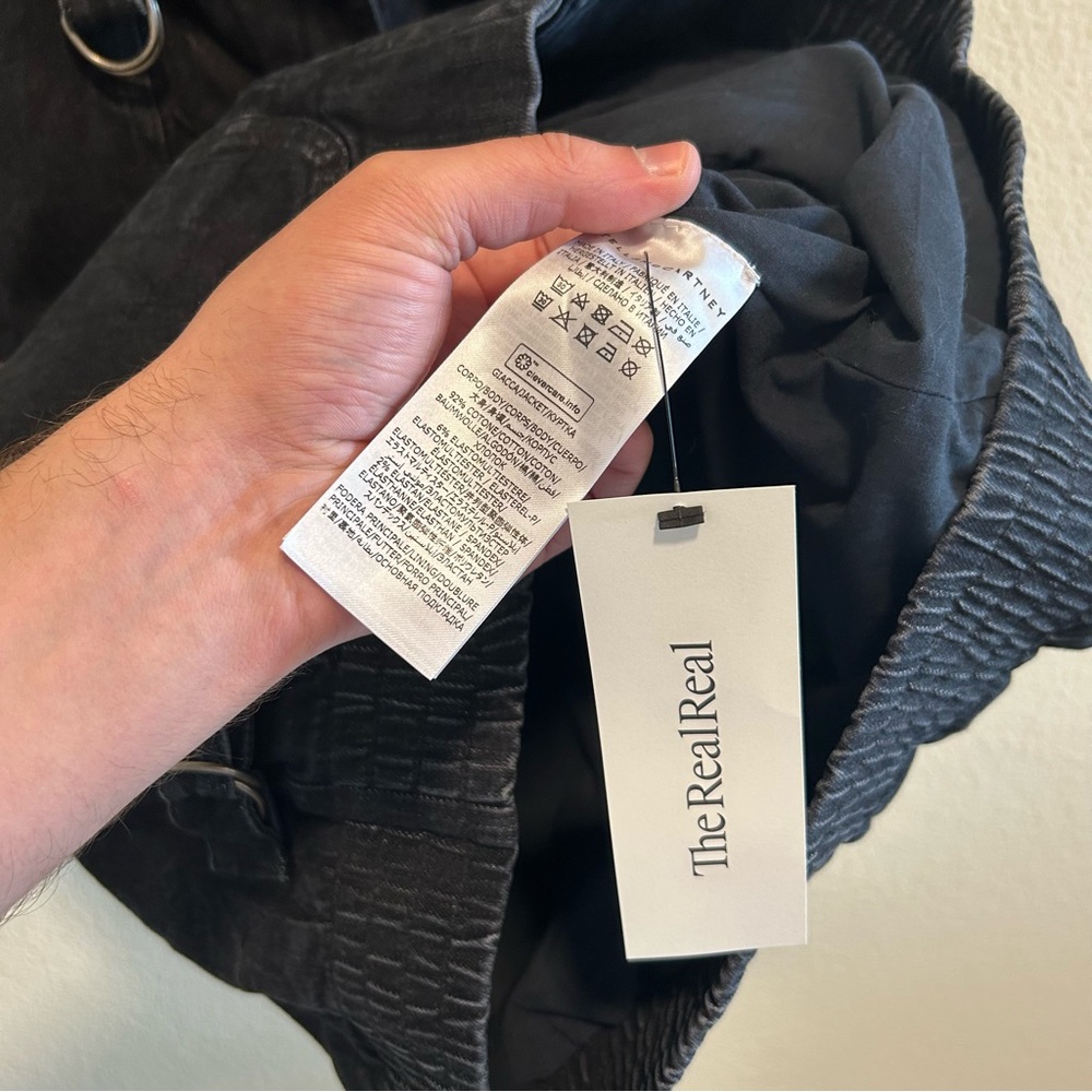 Stella McCartney Washed Black Denim Vest - back logo - Picture 5 of 6
